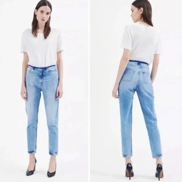 IRO Blue Denim Classic Raw Cut Frayed Waist Debyh Jeans